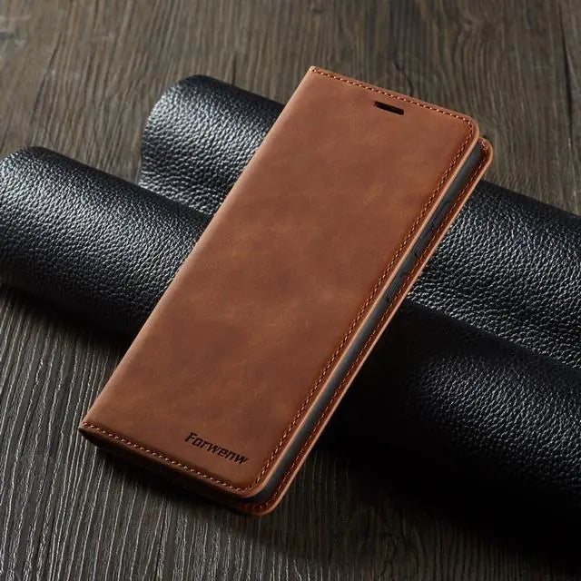 Luxurious Magnetic Leather Wallet Case for iPhone 14