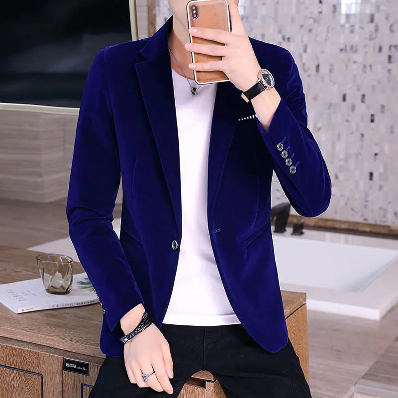 Autumn Men's Casual Slim Fit Corduroy Blazer