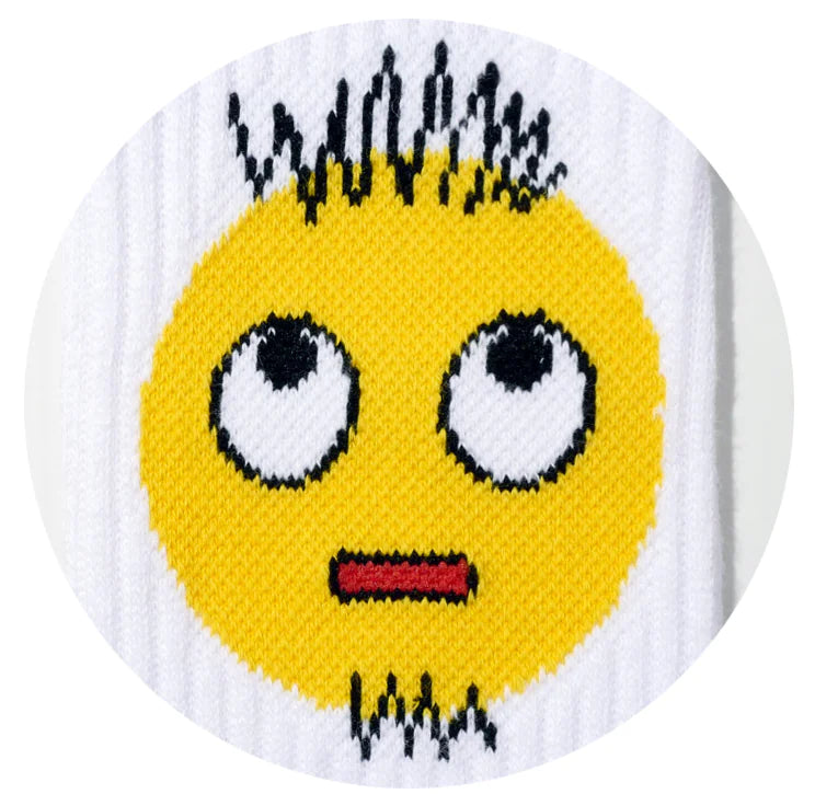 Original Design White Mustache Emoji Sports Socks