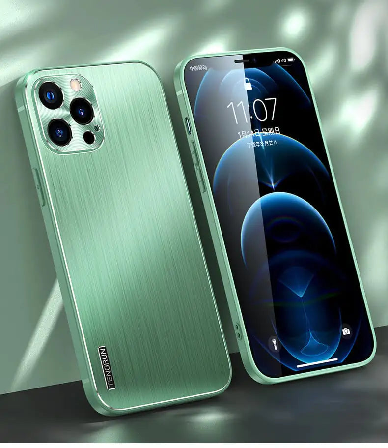 Brushed Metal All-Inclusive Phone Case with Fine Holes