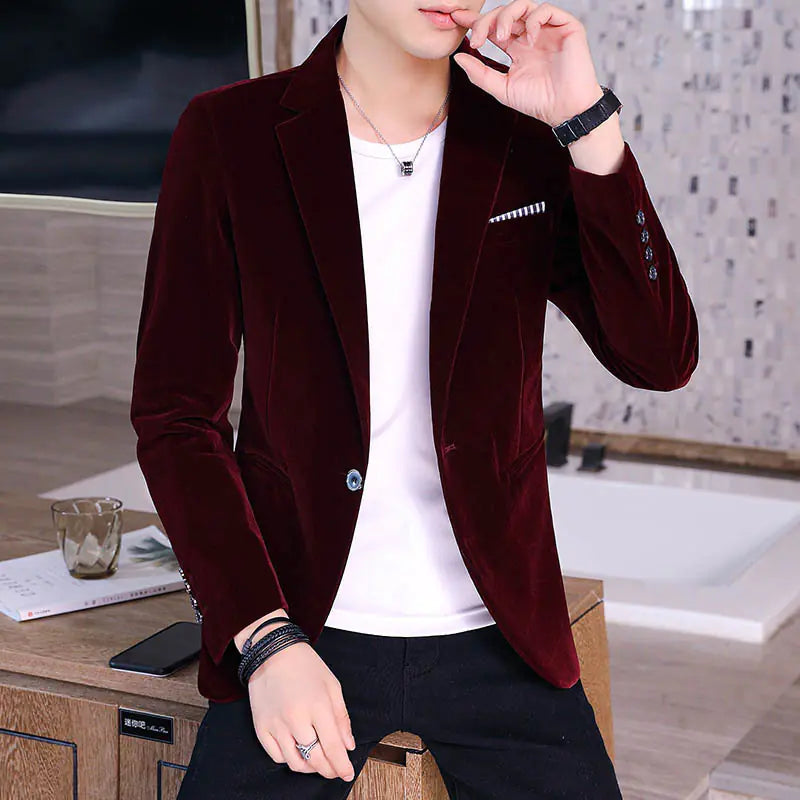 Autumn Men's Casual Slim Fit Corduroy Blazer