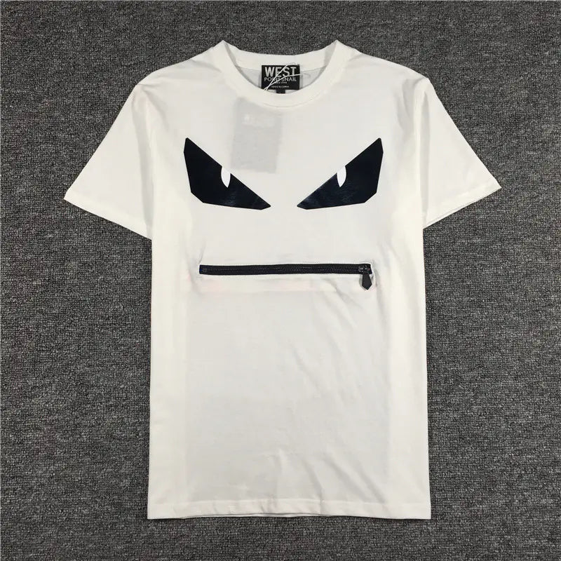 Men's Summer T-Shirt, New Trendy Zipper Monster Design