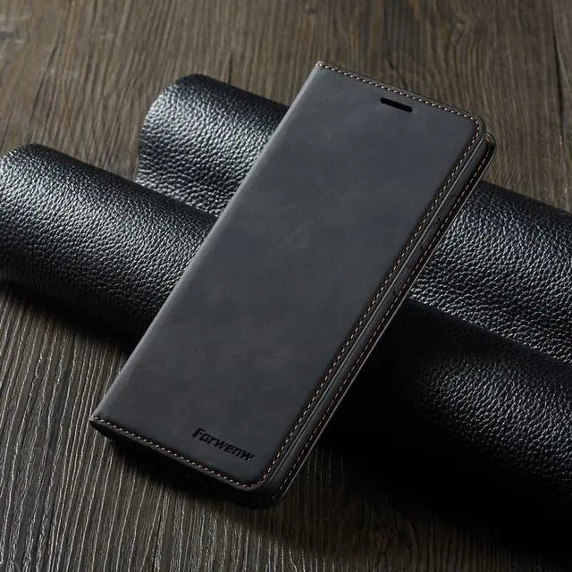 Luxurious Magnetic Leather Wallet Case for iPhone 14