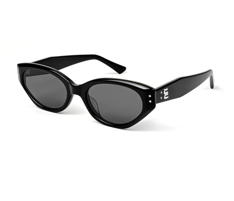 Retro Oval Sunglasses with Clear Ocean Lenses