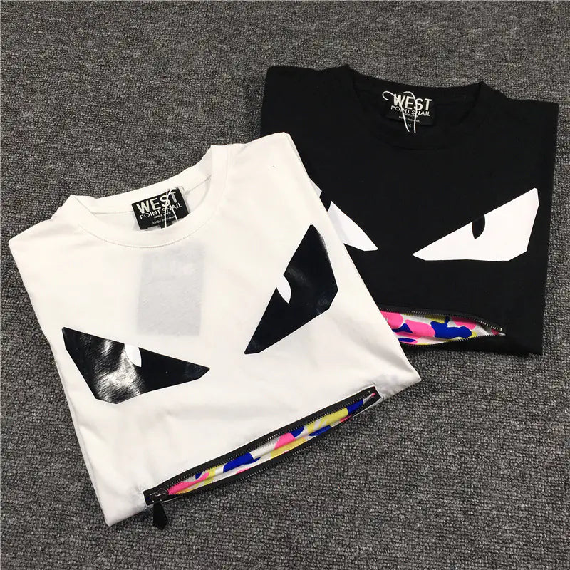 Men's Summer T-Shirt, New Trendy Zipper Monster Design