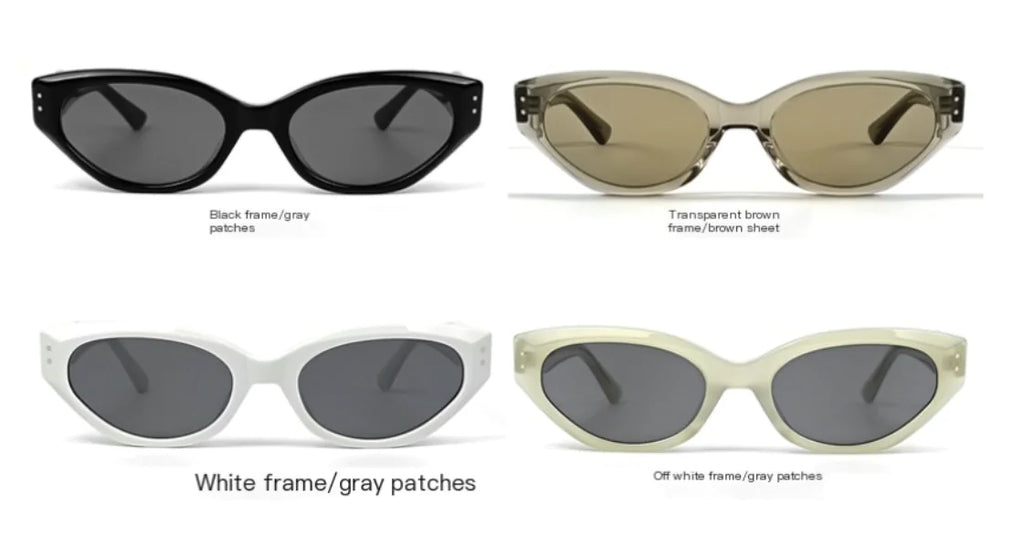 Retro Oval Sunglasses with Clear Ocean Lenses