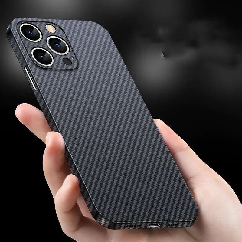 12 Pro Max Carbon Fiber Pattern Ultra-Thin Case