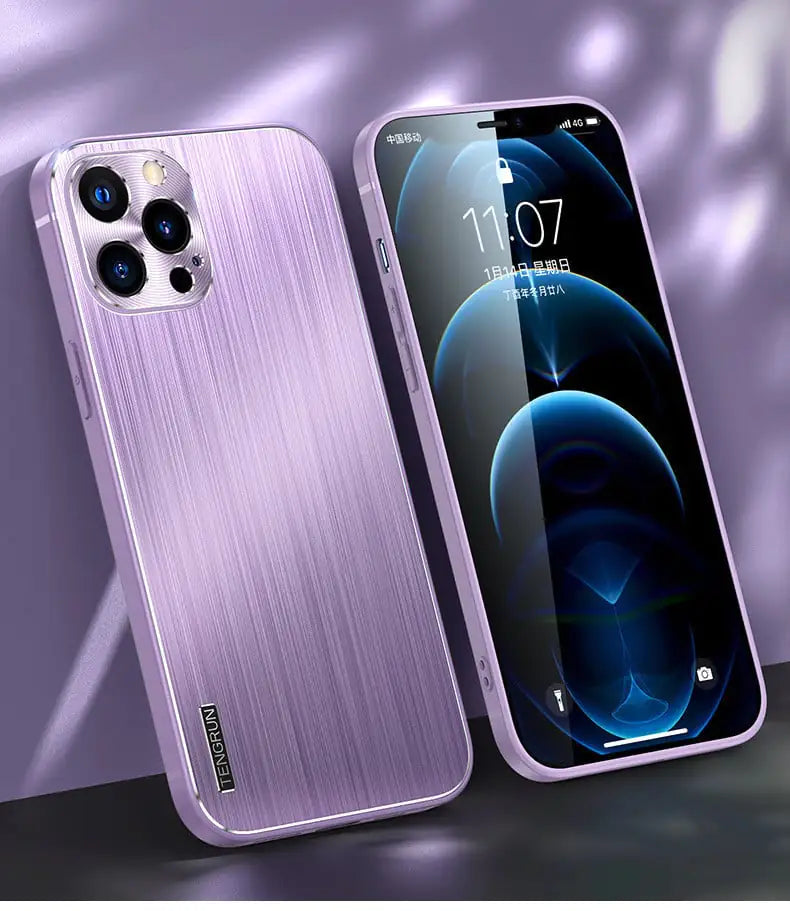 Brushed Metal All-Inclusive Phone Case with Fine Holes