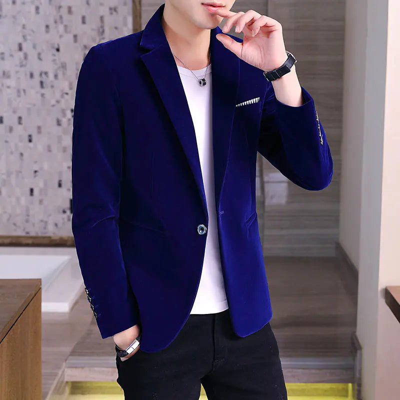 Autumn Men's Casual Slim Fit Corduroy Blazer