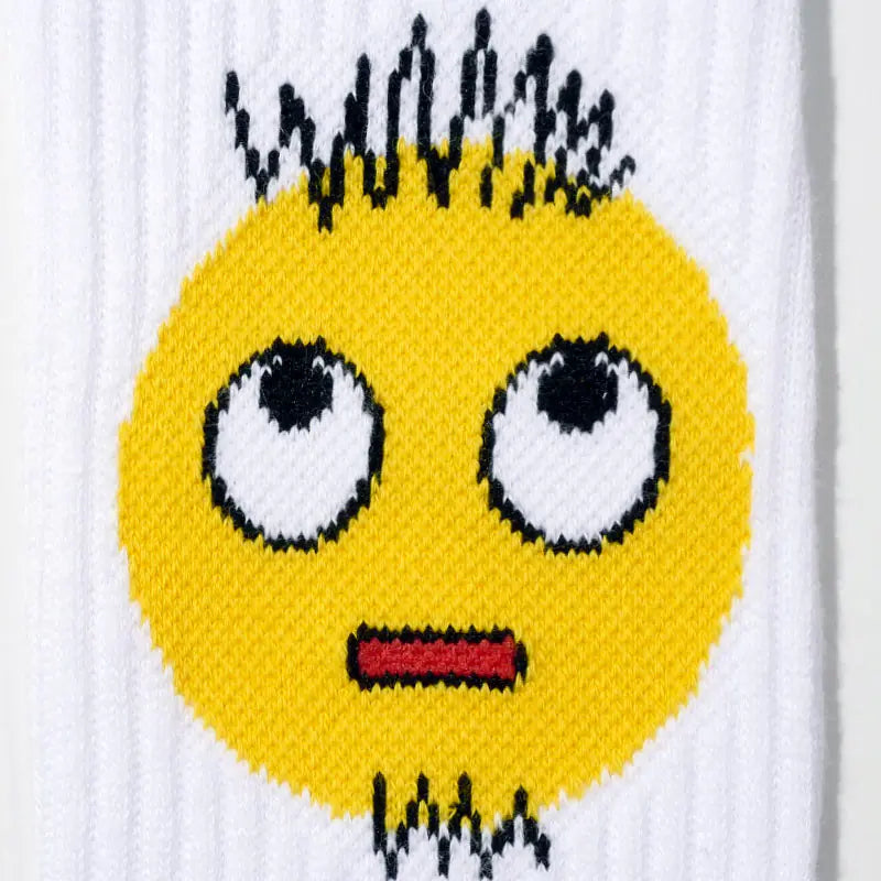 Original Design White Mustache Emoji Sports Socks