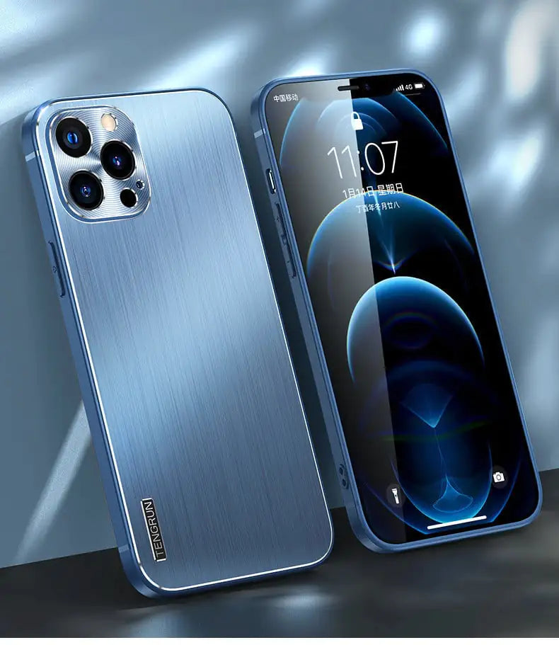 Brushed Metal All-Inclusive Phone Case with Fine Holes