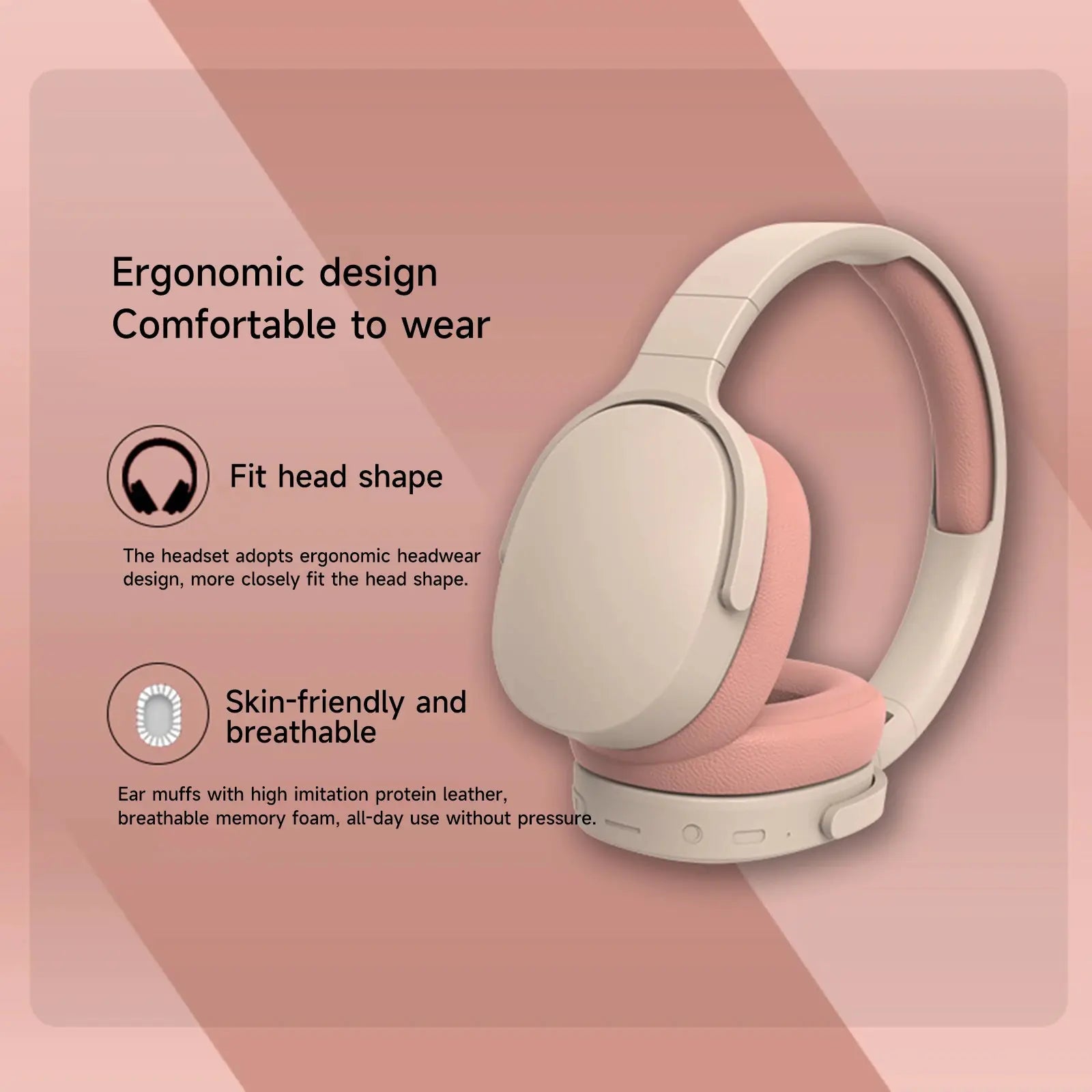 Foldable Wireless Bluetooth 5.1 Noise-Canceling Headphones