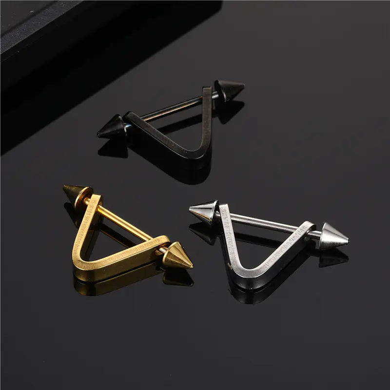 Korean Style V-Shaped Men's Titanium Steel Earrings